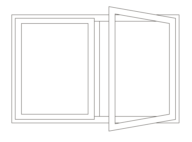 2-teilig: Rechten Fensterflügel öffnen und kippen, linken öffnen